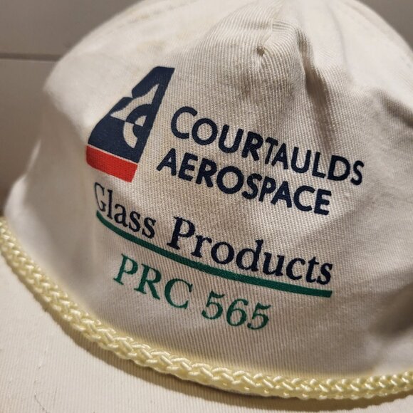 COURTAULDS AEROSPACE Hat Snapback Vintage 80s Cap Trucker - Picture 2 of 9